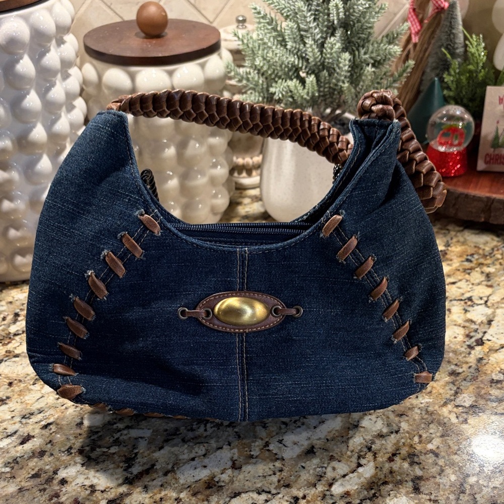 Stylish Denim and Brown Women's Bag